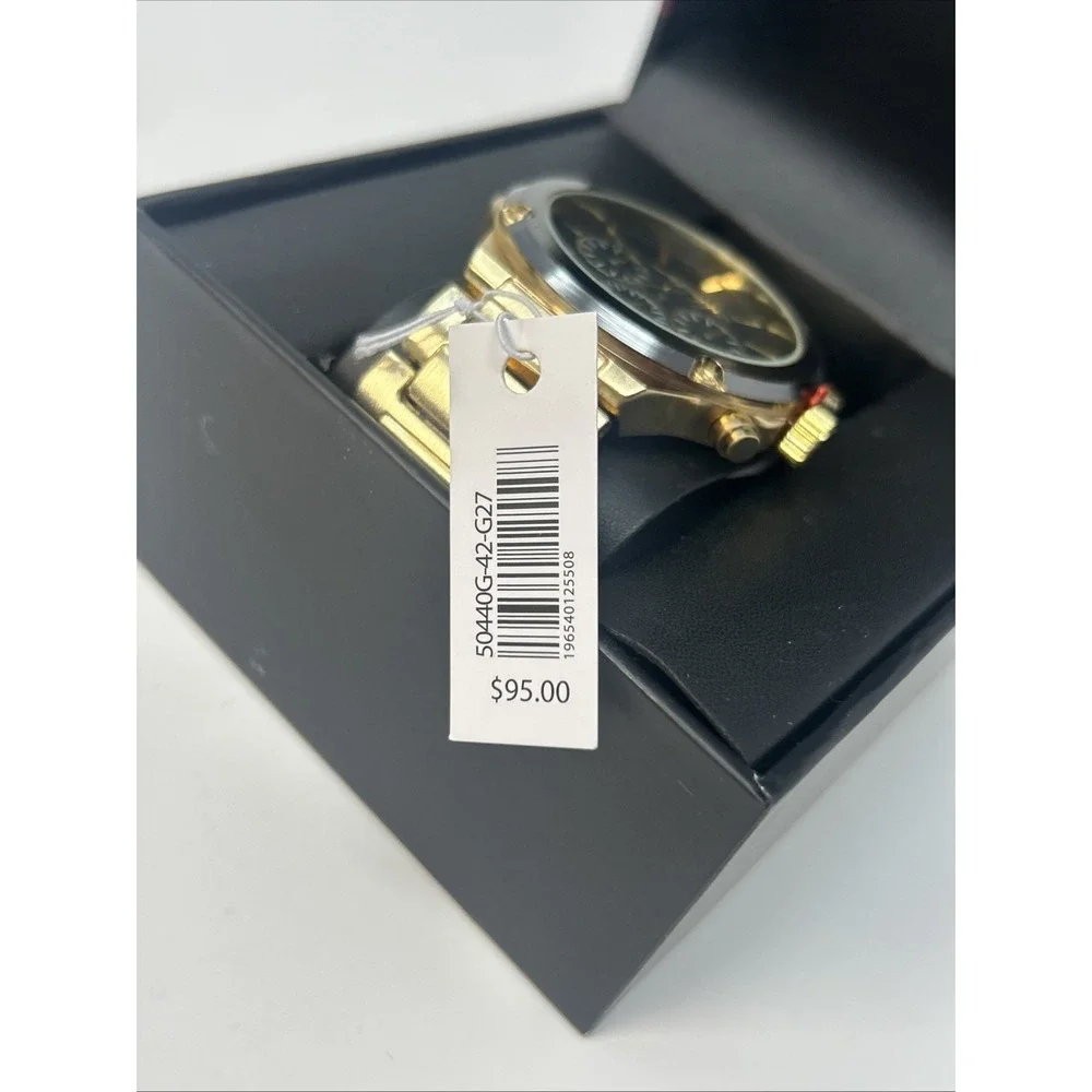 NIB Ed Hardy Men's Gold Tone Chronograph Watch Black Dial ($95 Retail)